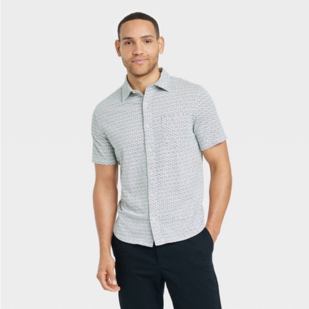 ✨Men’s goodfellow &co lunar gray geo button down collar shirt ✨